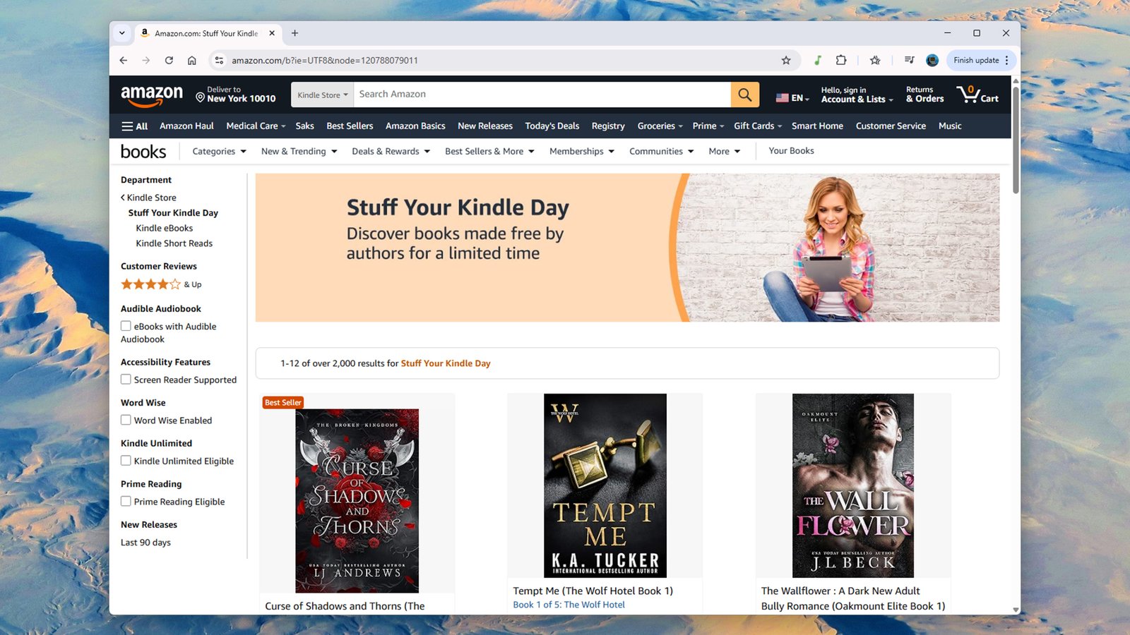 screenshot of stuff your kindle day
