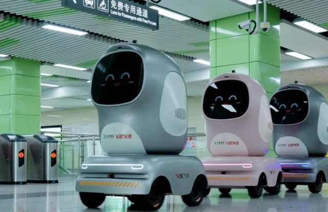 three robots rolling