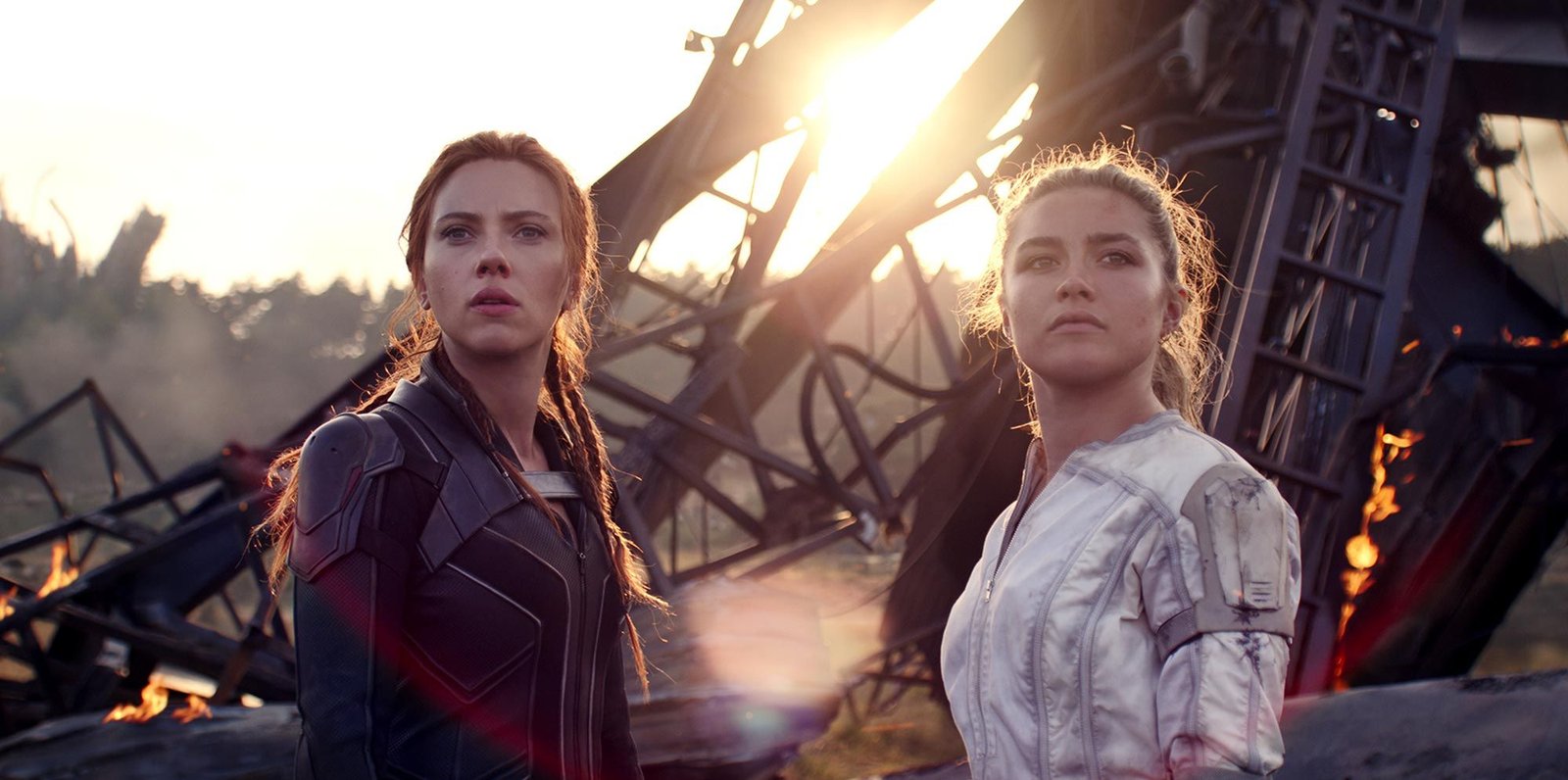 l r black widownatasha romanoff scarlett johansson and yelena florence pugh in marvel studios' black widow, in theaters and on disney with premier access photo courtesy of marvel studios ©marvel studios 2021 all rights reserved