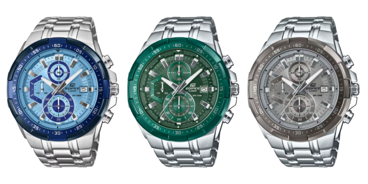 From left to right: the Casio EFR-539DE-2AV, EFR-539DE-3AV and EFR-539DE-8AV. (Image source: Casio, edited)