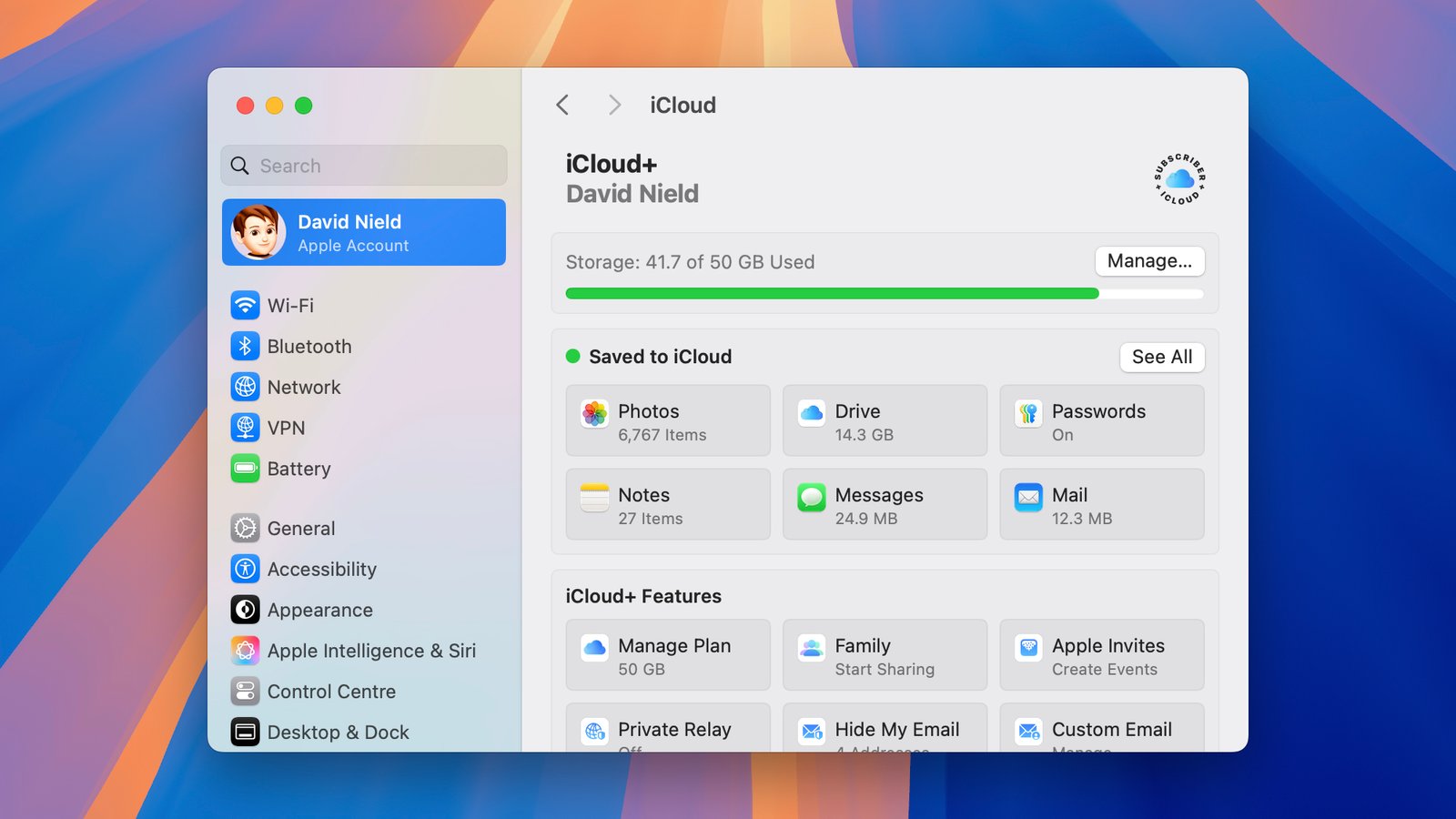 screenshot of icloud