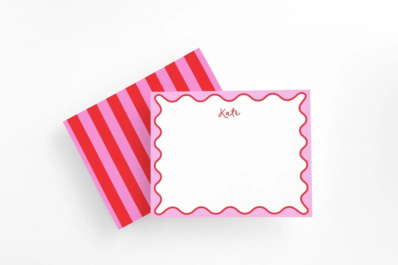 Personalized Colorful Scalloped Stationery Set