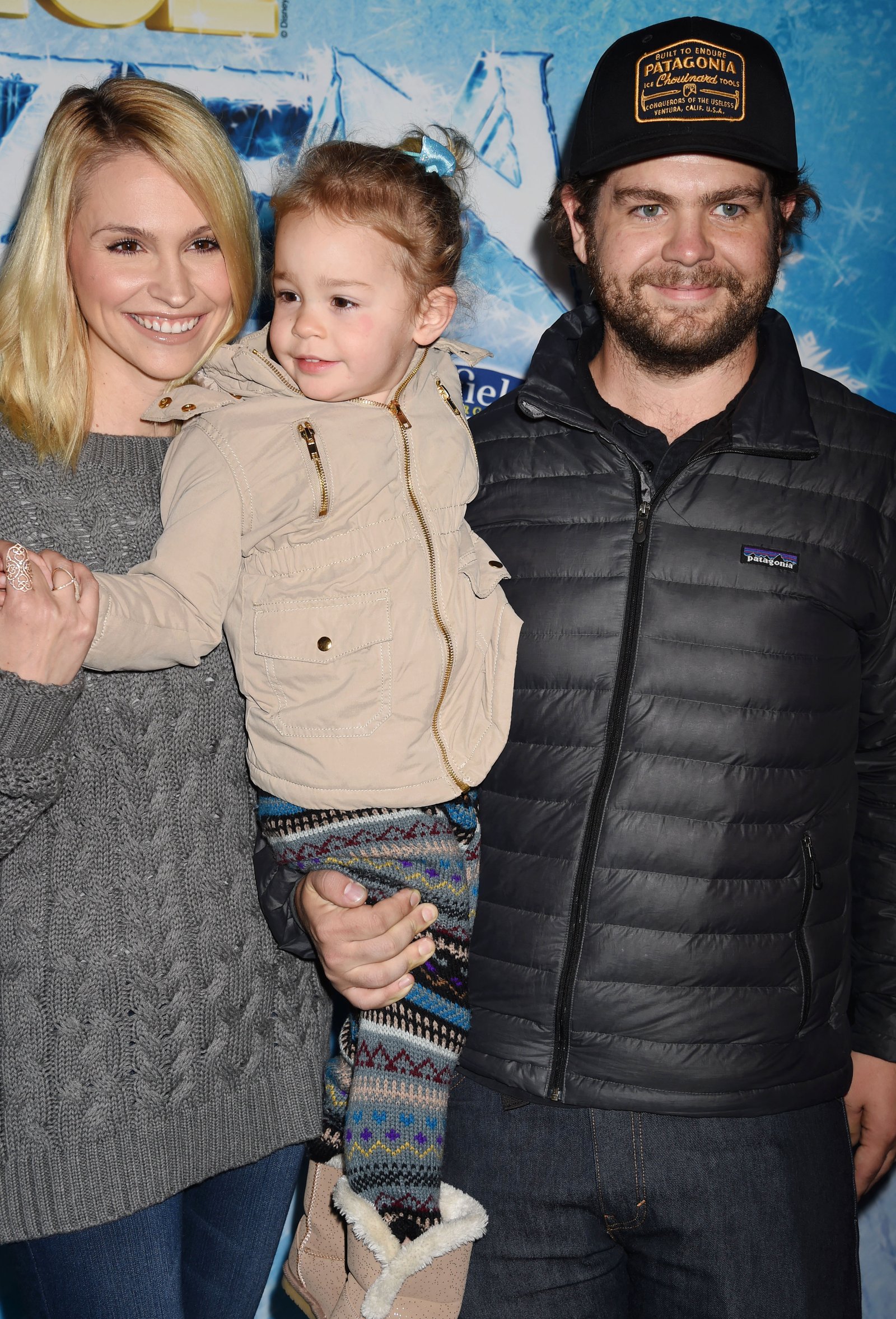 Lisa Stelly with Jack Osbourne and their baby daughter. 
