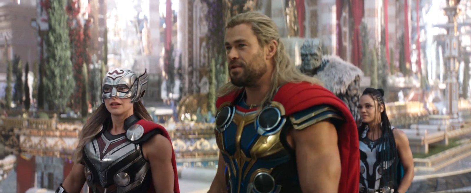 natalie portman, chris hemsworth, tessa thompson, thor love and thunder trailer
