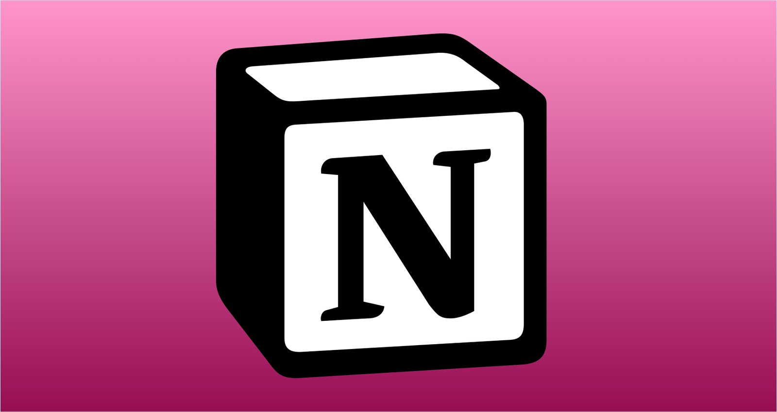 notion logo on pink