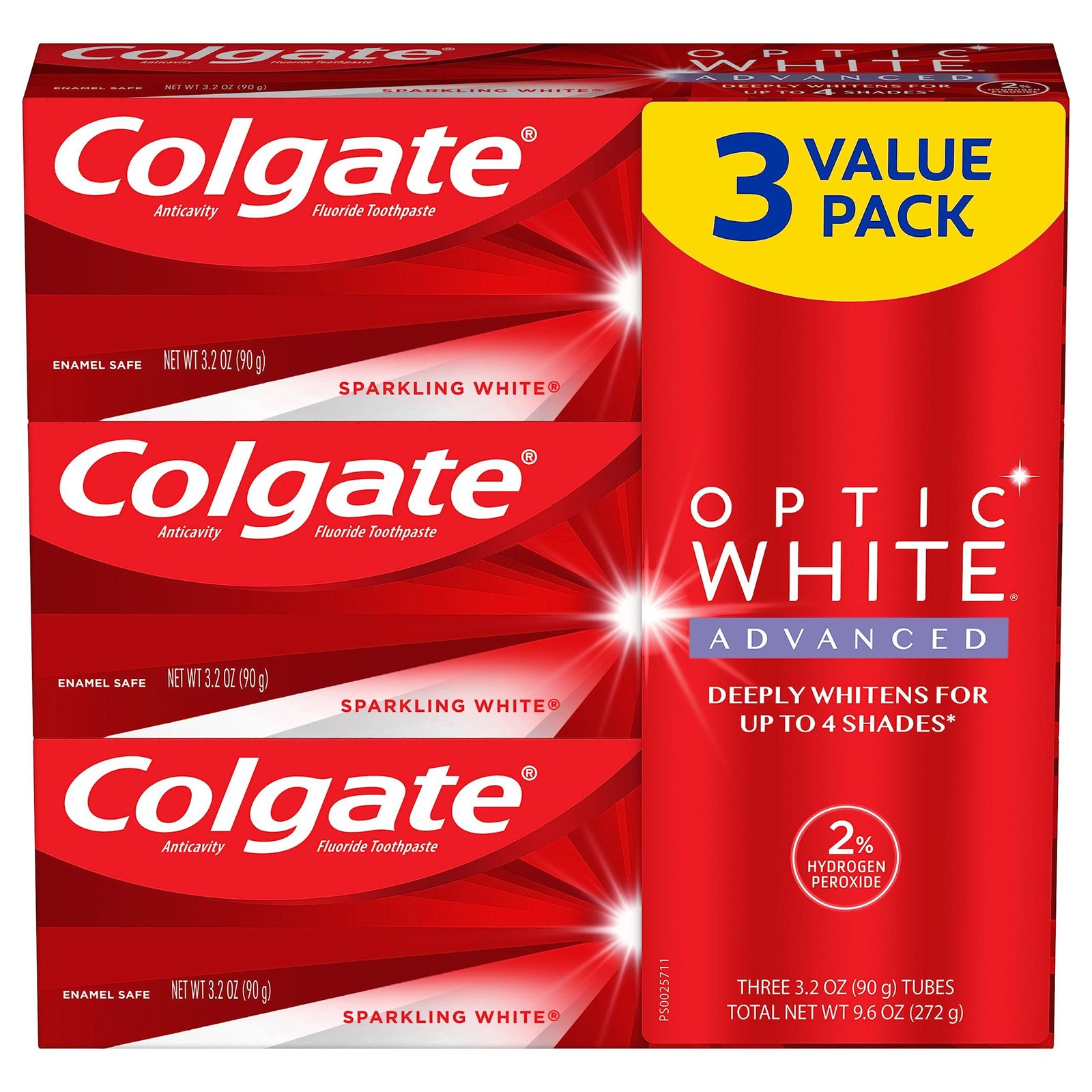 Optic White Advanced Teeth Whitening 3.2 oz Toothpaste  (3-Pack)