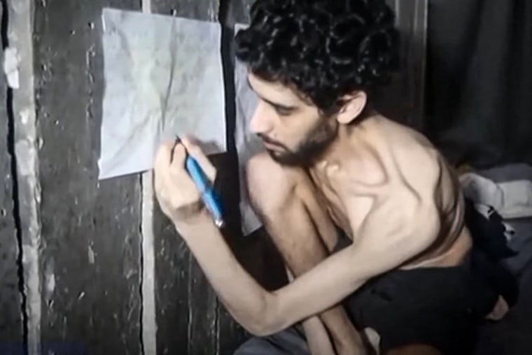 This screengrab from a video released on Aug. 1 by the armed wing of Palestinian militant group Hamas shows Israeli hostage Evyatar David, 24, looking weak and malnourished.