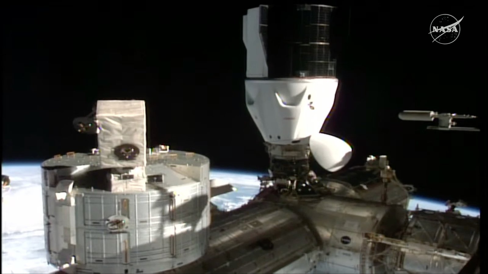 SpaceX's Crew Dragon capsule Endeavour is shown docked to the International Space Station on Aug. 2, 2025. The spacecraft arrived that day on the Crew-11 astronaut mission for NASA.