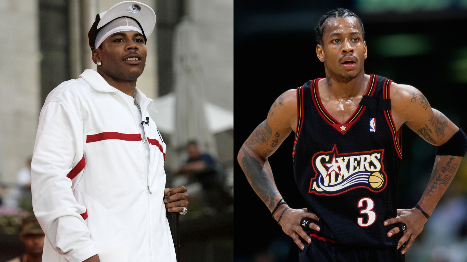 Split Image Of Nelly, Allen Iverson