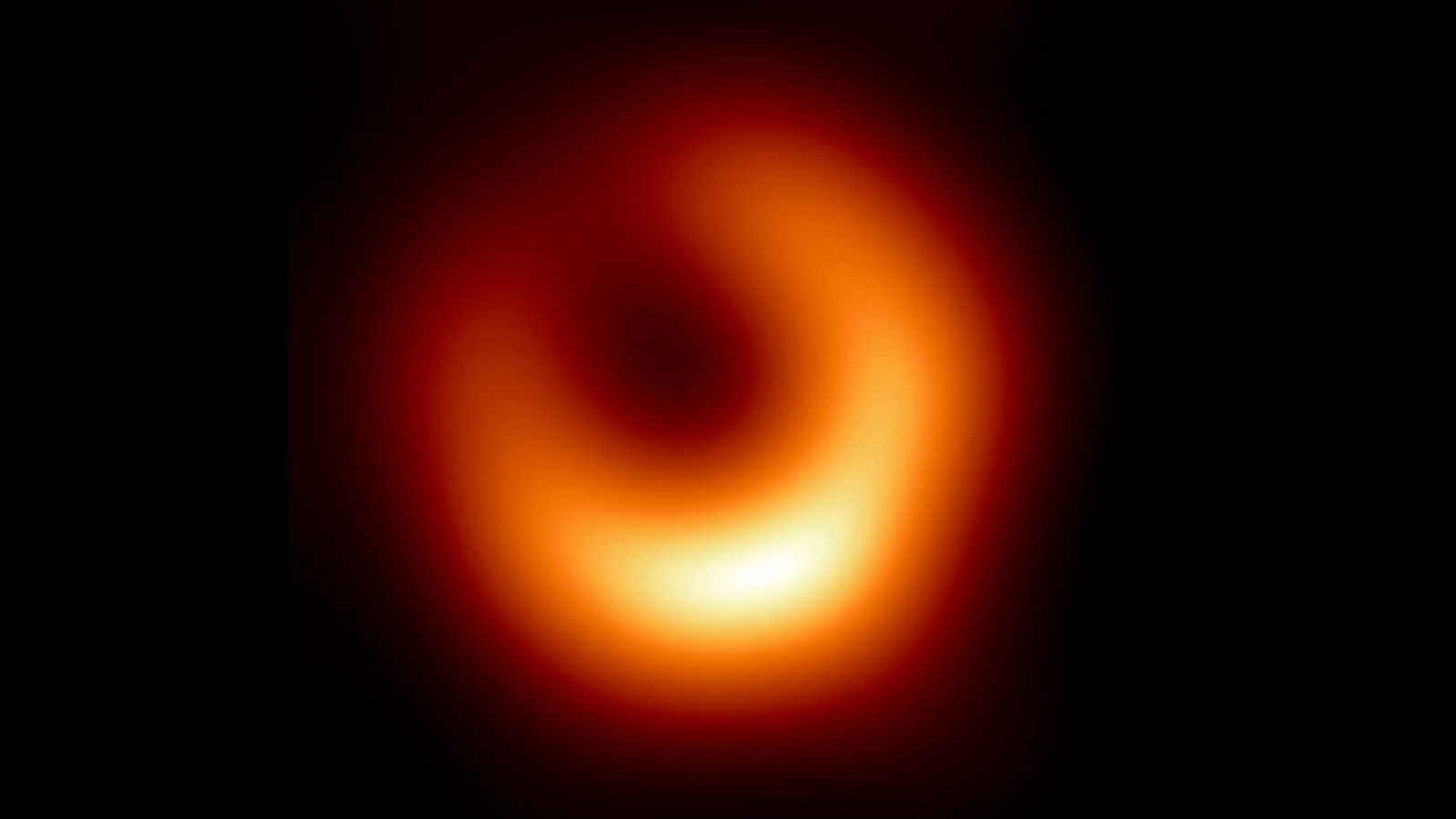 A fuzzy golden ring against a dark background