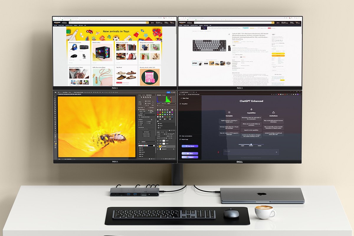 Satechi Thunderbolt 4 Docking Station with DisplayLink – three 4K displays at 60Hz for M1/M2, four for M3/M4