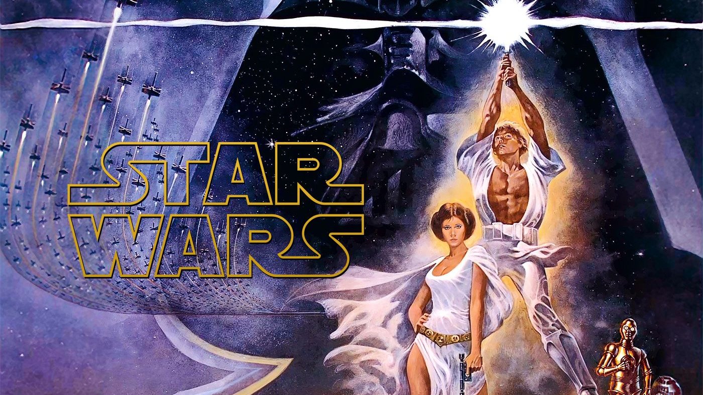A slice of the original Star Wars movie poster
