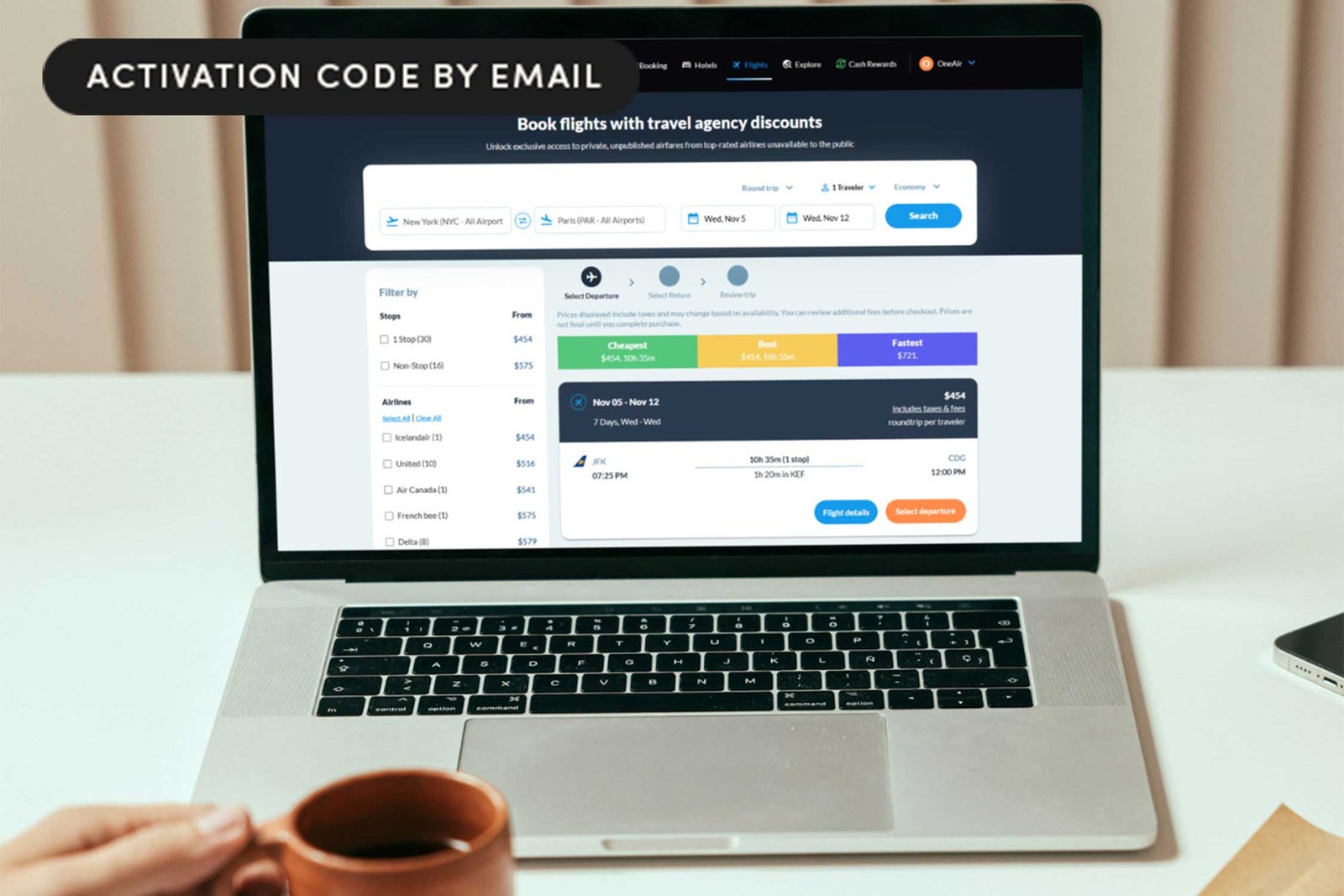 Header image for OneAir Elite Hotel and Flight Bookings money-saving service Lifetime Subscription Stack Commerce sponsored deal