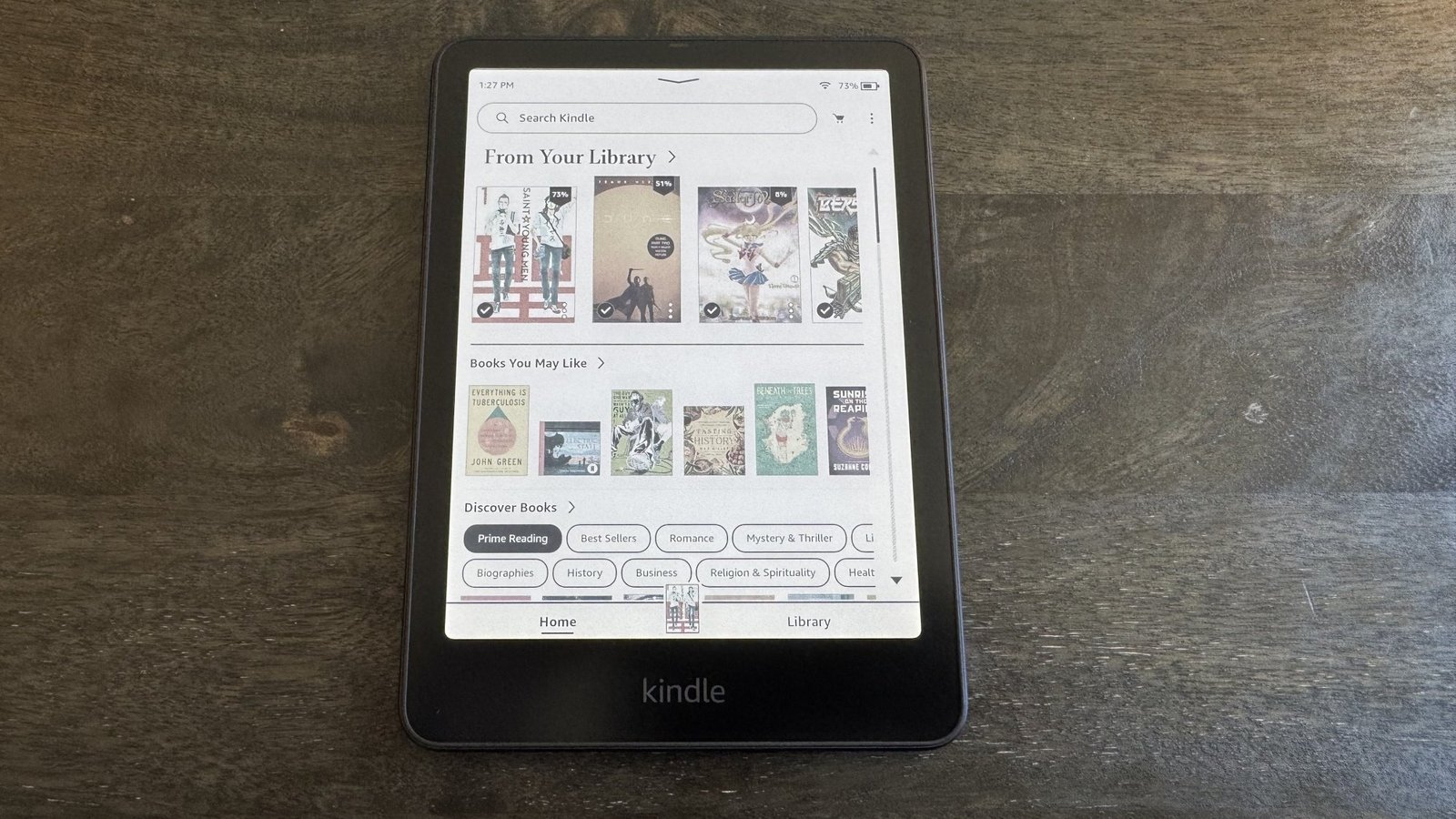 Kindle Colorsoft library page