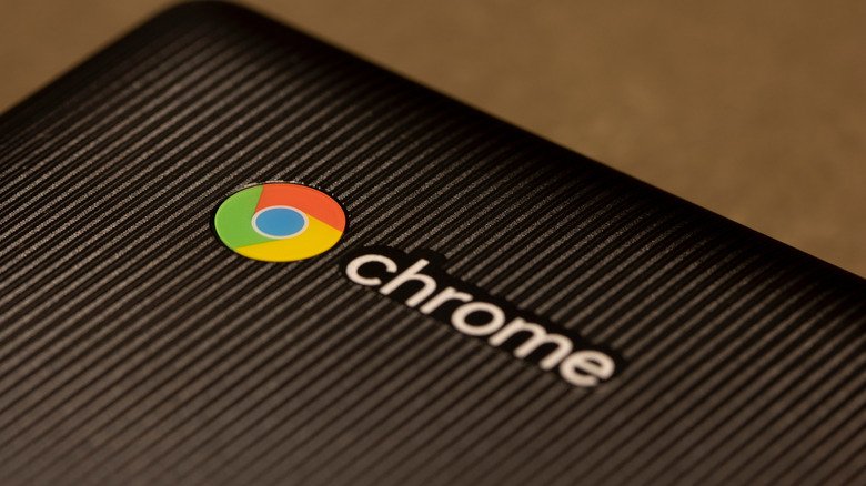 Chromebook logo on a Chromebook laptop