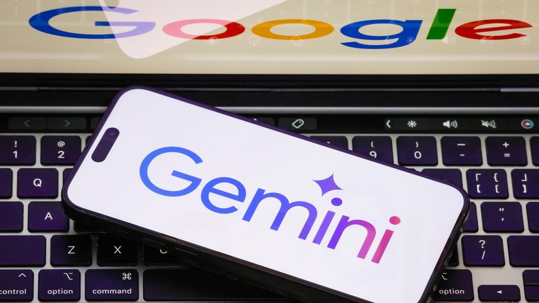 A Gemini logo on an iPhone.