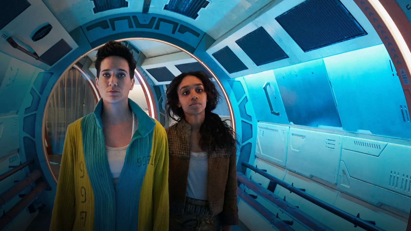 Male and Female characters from Peacock Original 